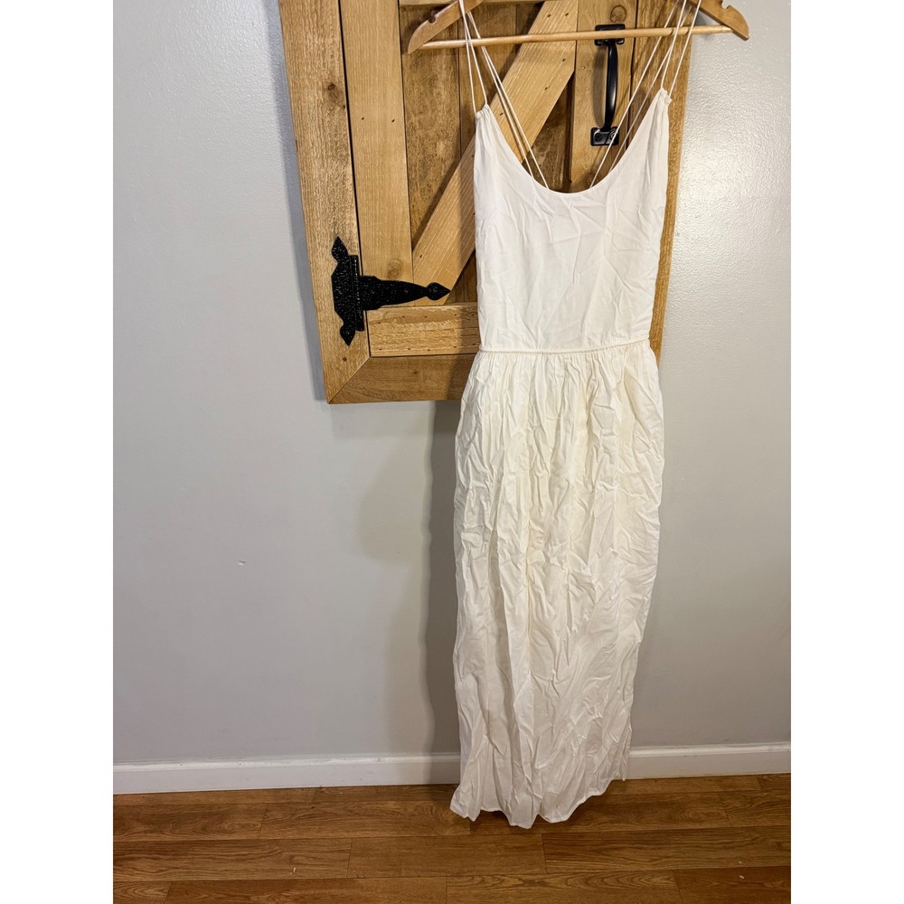 The Kooples White Open Back Maxi Dress Spaghetti Strap Size 3